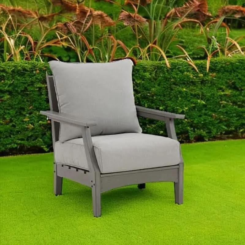 Cushioned Outdoor Lounge Chairs Set of Two Gray from PriceLows™