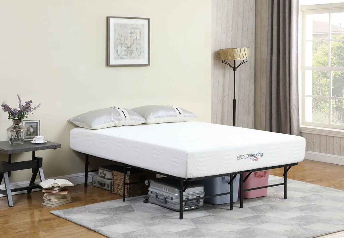 Mabel Metal Full Mattress Support Platform Bed Platform Base | 52 x 73 x 16 in | Steel & Metal | Black