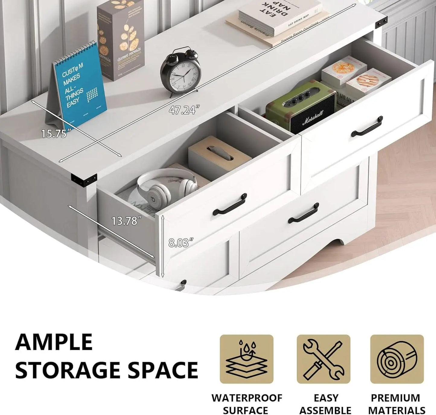 Six Drawer Dresser FortySevenInch Television Console from PriceLows™