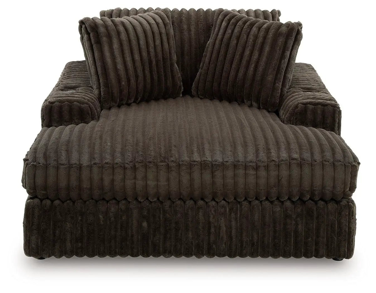 Midnight Madness Oversized Chaise | Jumbo Corduroy Upholstery | Plush Cozy Seating | 64 Inch Length