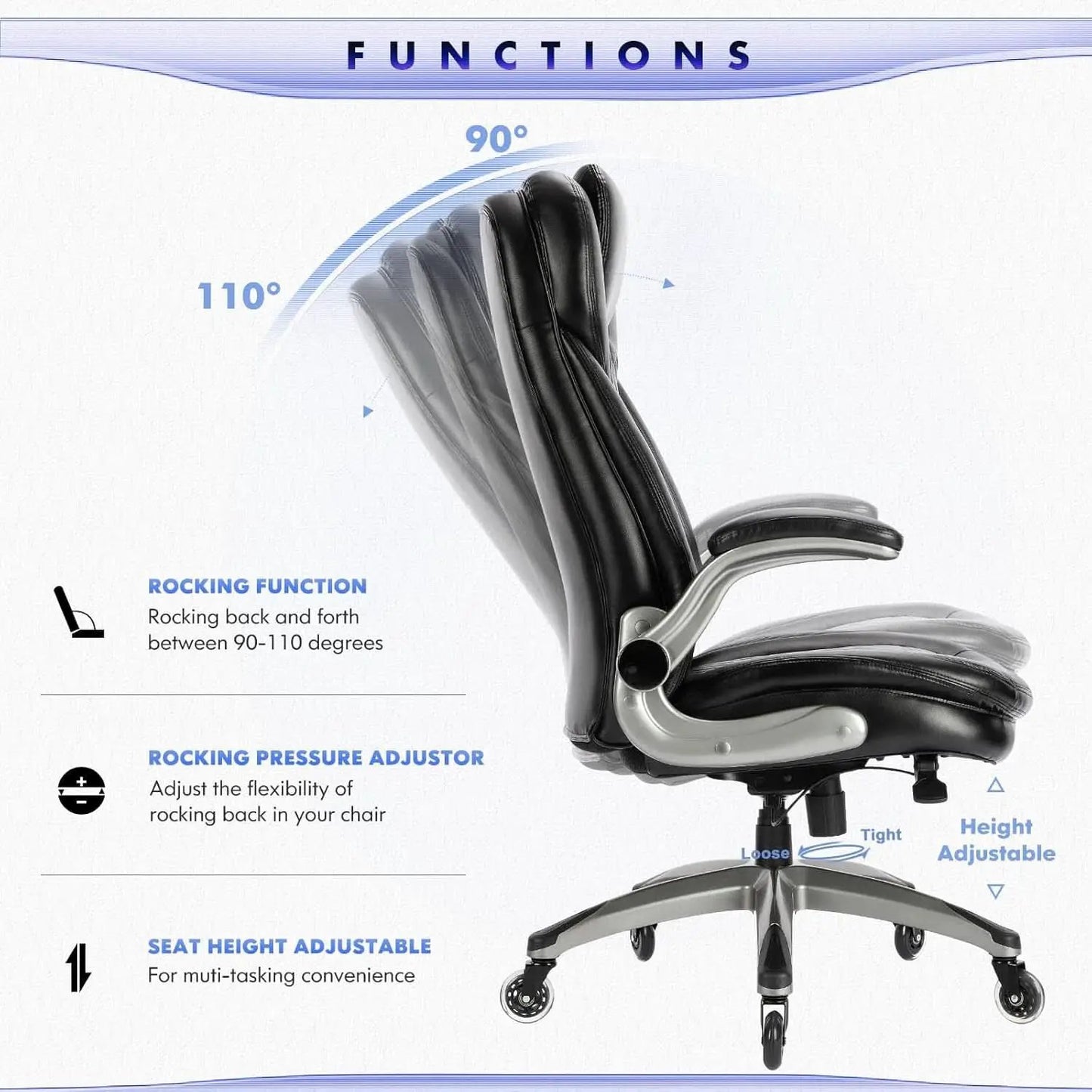 Ergonomic High Back Leather Office Chair For Home Use from PriceLows™