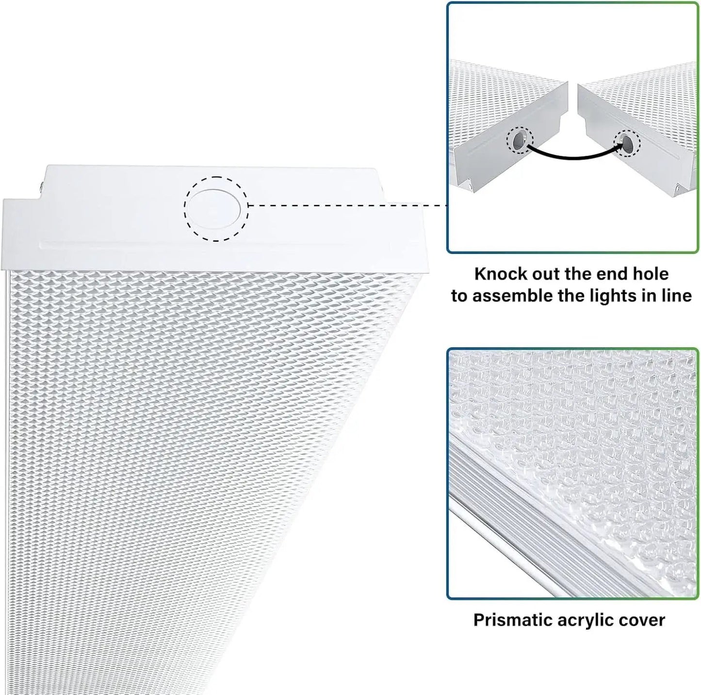 4Ft LED Wraparound Shop Lights 6000K 4400 Lumens 4 Pack from PriceLows™
