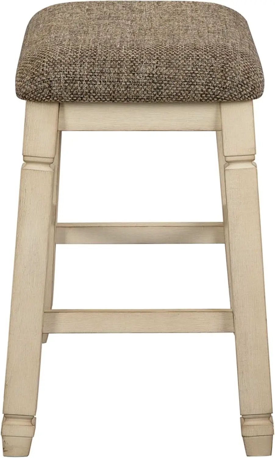 24 Inch Counter Height Upholstered Bar Stool Set Whitewash from PriceLows™