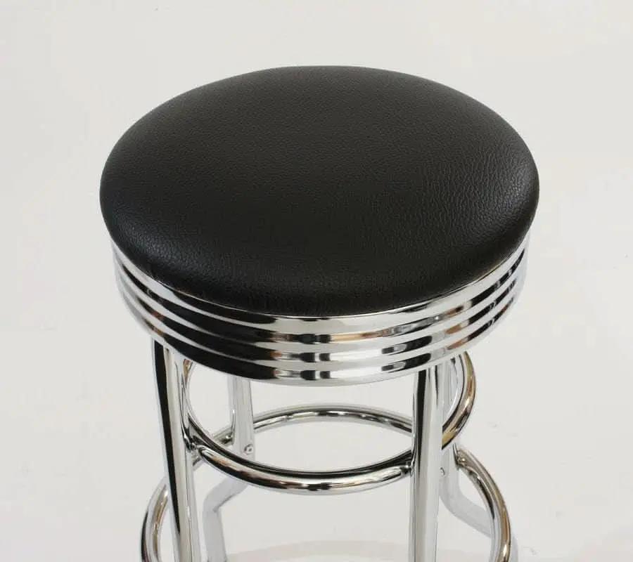 Heavy Duty Backless Swivel Bar Stools with Faux Leather