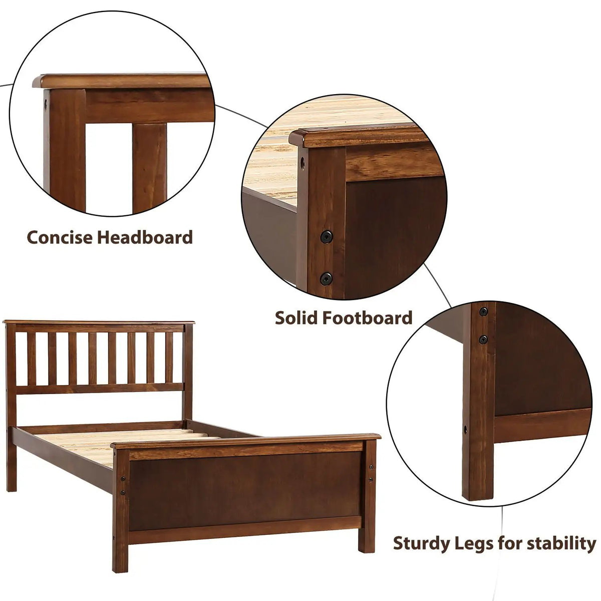 Platform Bed | Wood Slat Support | Headboard And Footboard