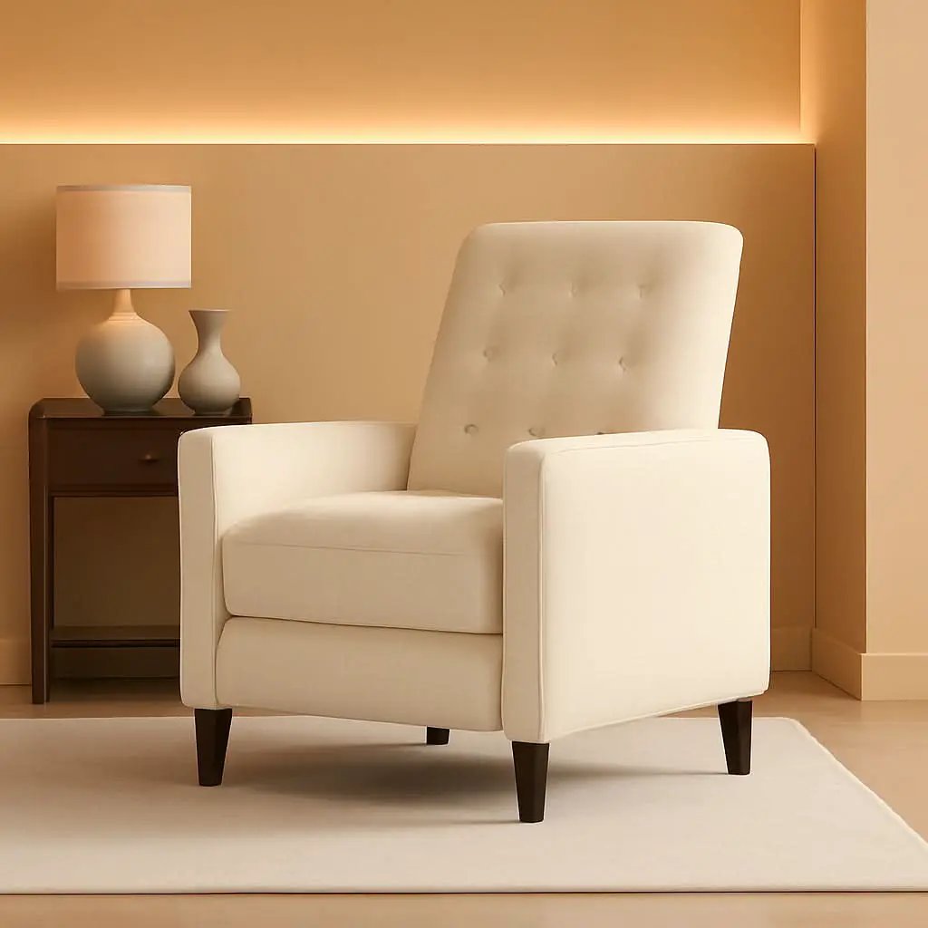 Fabric Recliner Chair Mid Century Modern With Durable Polyester Upholstery from PriceLows™
