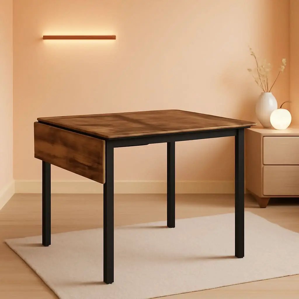 Folding Dining Table Drop Leaf Extendable Brown For Small Spaces Seats 2 To 4 from PriceLows™