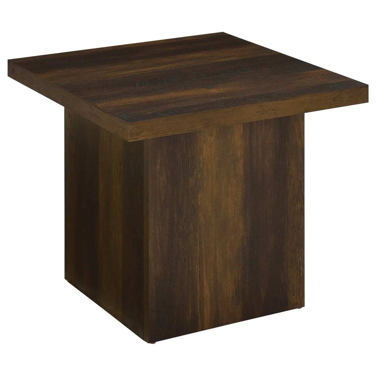 Devar Square Engineered Wood Side End Table Dark Pine | 23.5 x 23.5 x 21.75 in | Engineered Wood & Veneer | Living Room