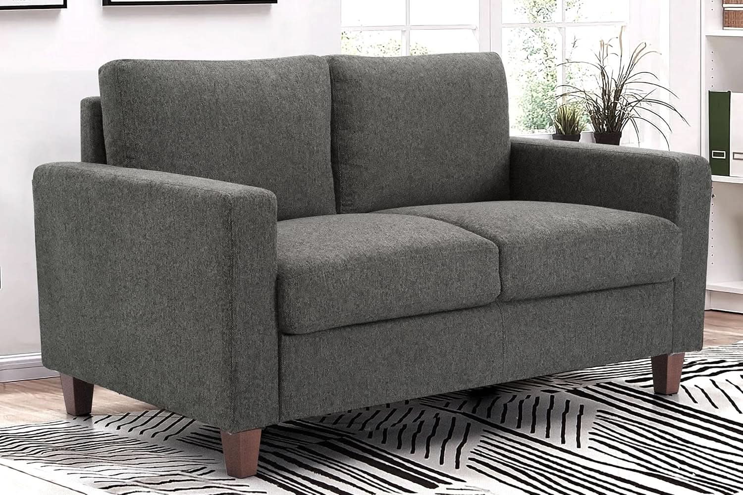 Miles 2 Piece Couch And Loveseat Set With Reversible Pillows Grey from PriceLows™