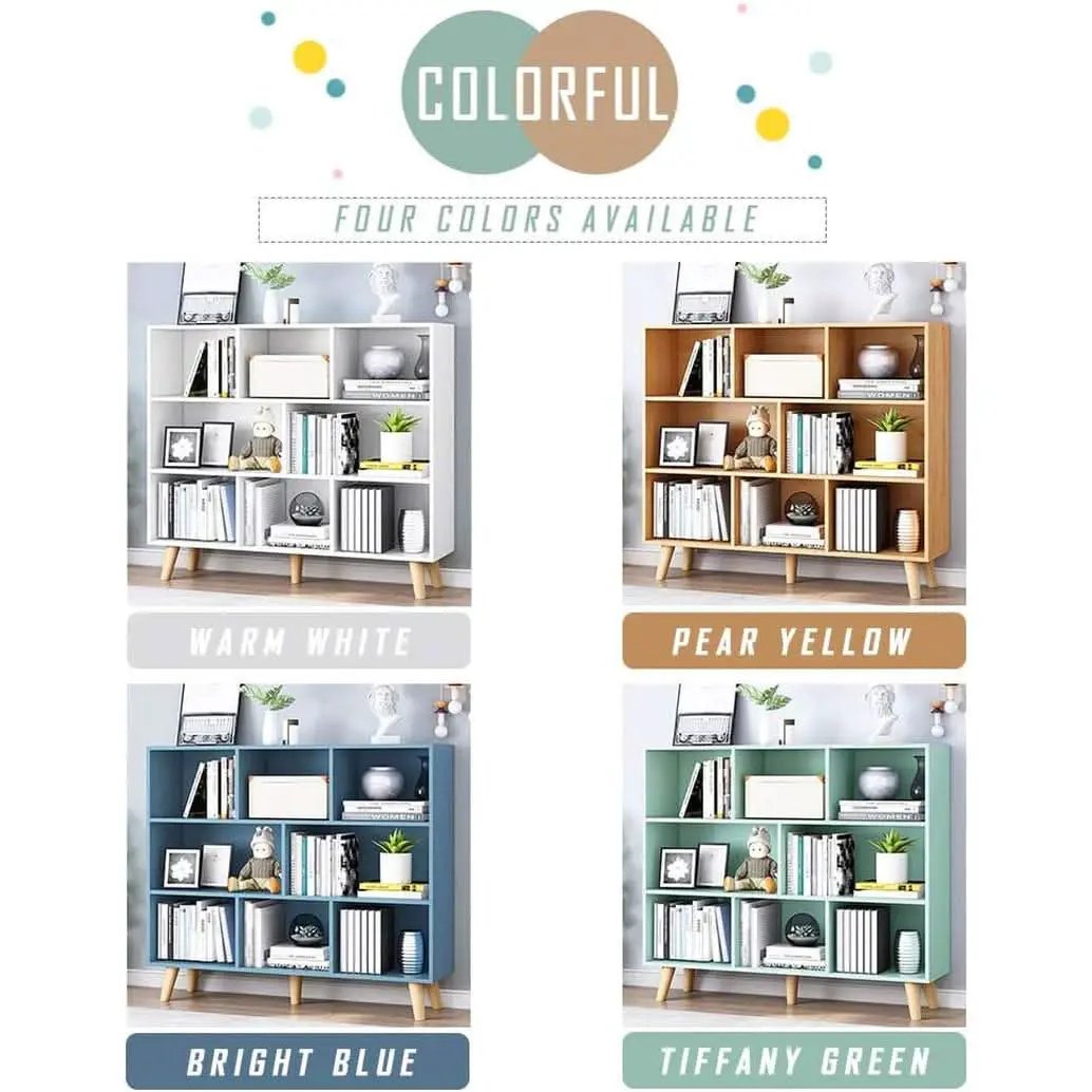 Wooden Open Shelf Bookcase 3 Tier Floor Standing Warm White from PriceLows™