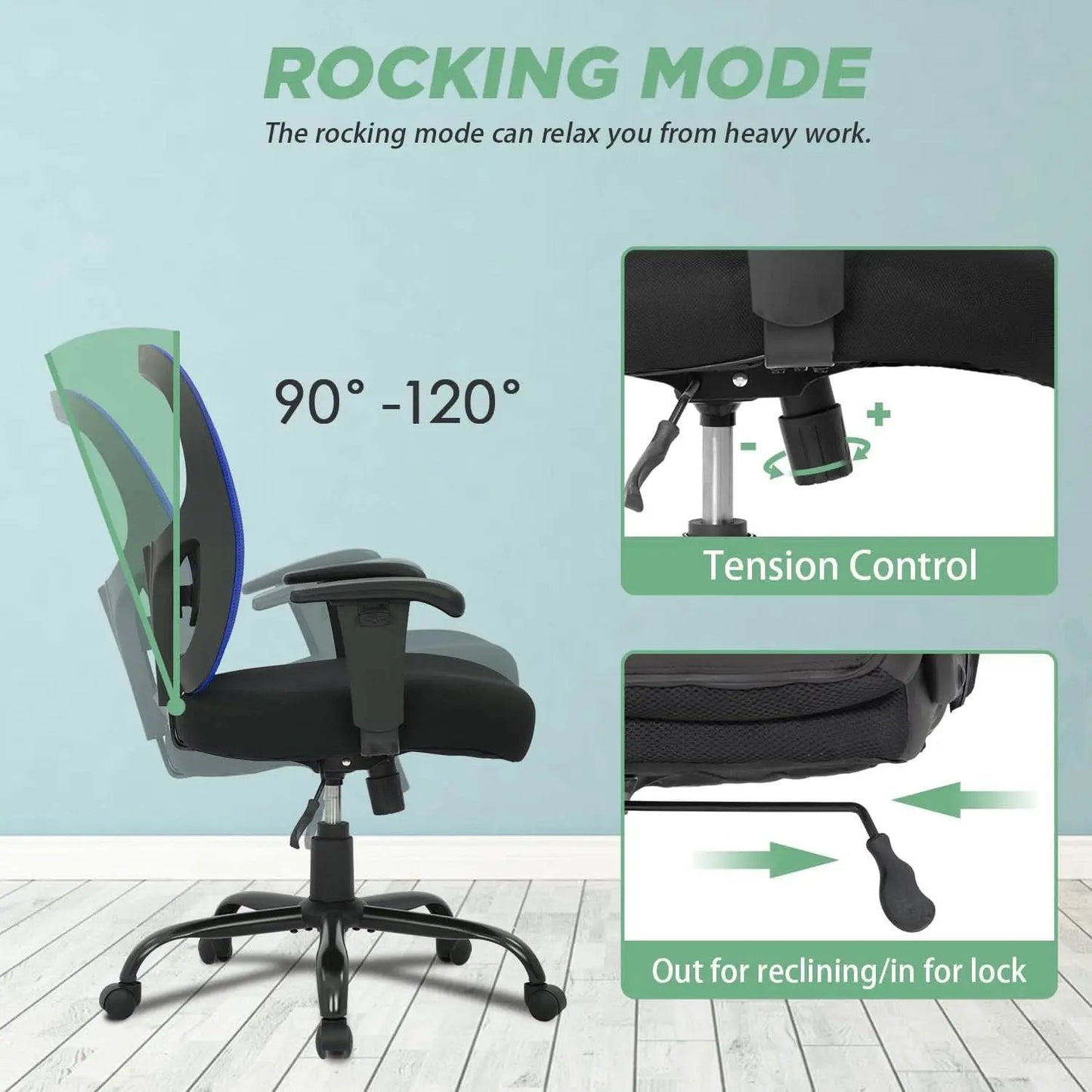 Big And Tall Office Chair 400 Lbs Lumbar Support Comfort from PriceLows™