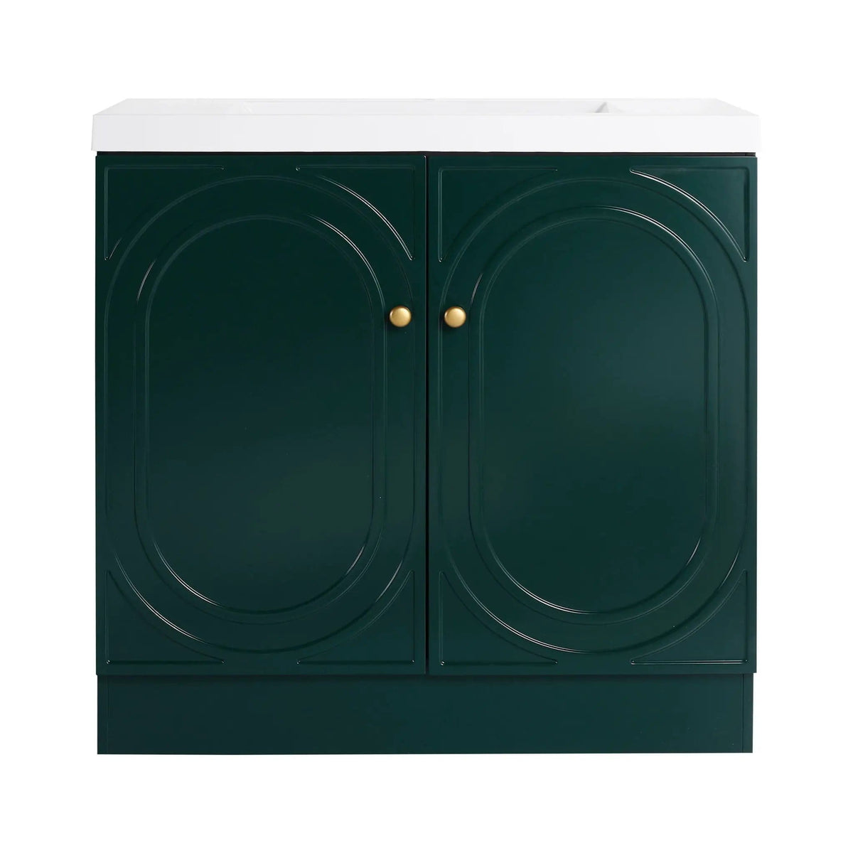Contemporary Freestanding Bathroom Vanity With Resin Sink & Soft-Close Cabinet Doors | 7 Pieces | Stainless Steel & Plywood | Bathroom