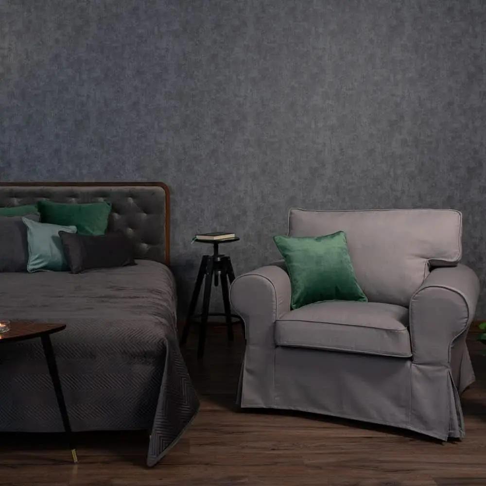 Ektorp Armchair Slipcover Cotton Grey Replacement For IKEA from PriceLows™