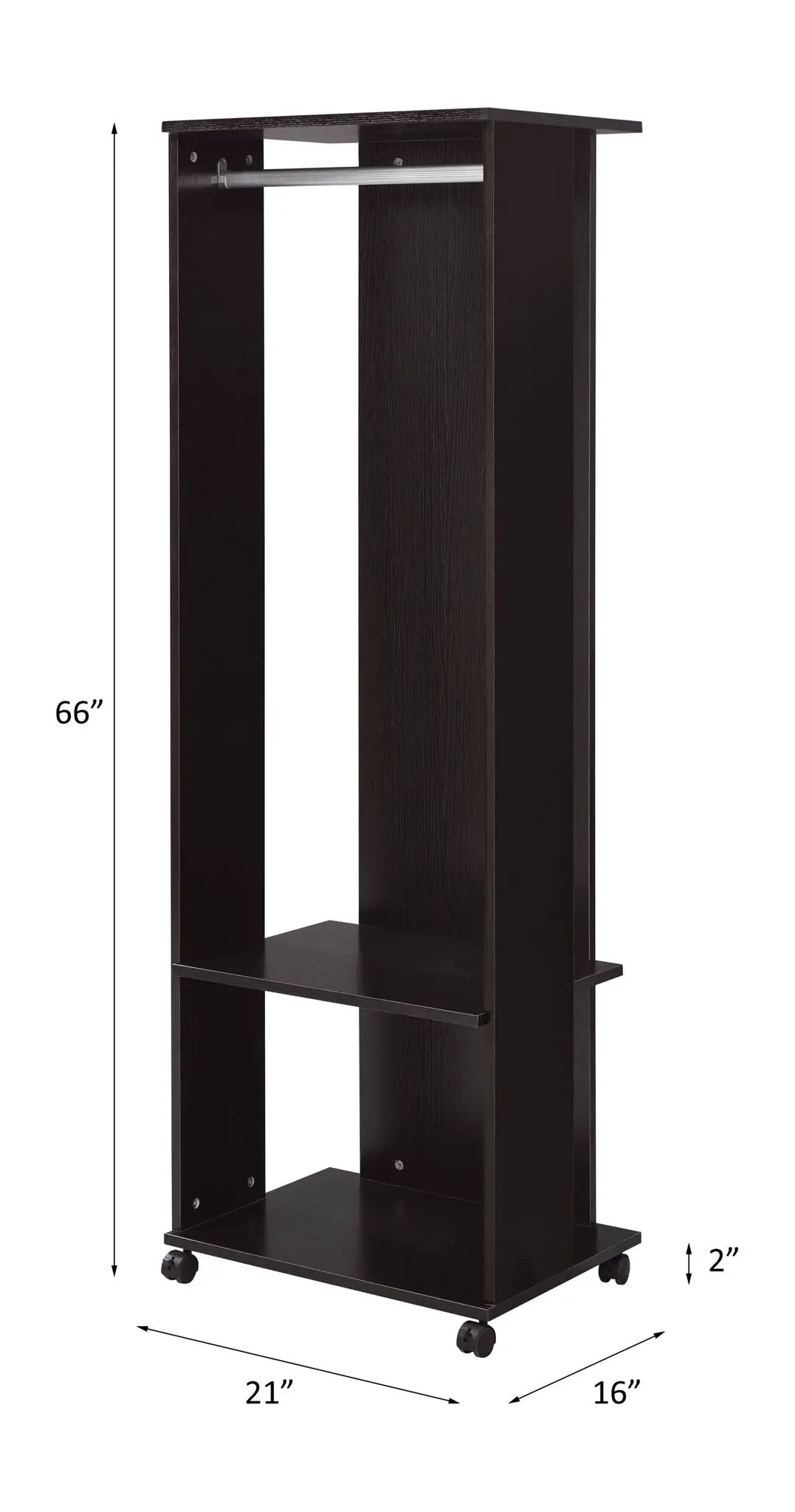 Kolen Hall Tree | Espresso | Hanging Rod | Two Open Compartments