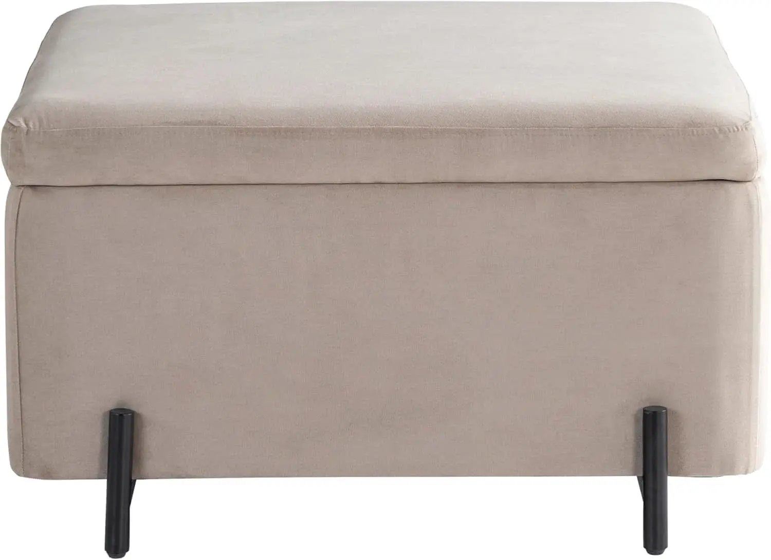 Connor Thirty One Point One Inch Taupe Velvet Storage Ottoman from PriceLows™