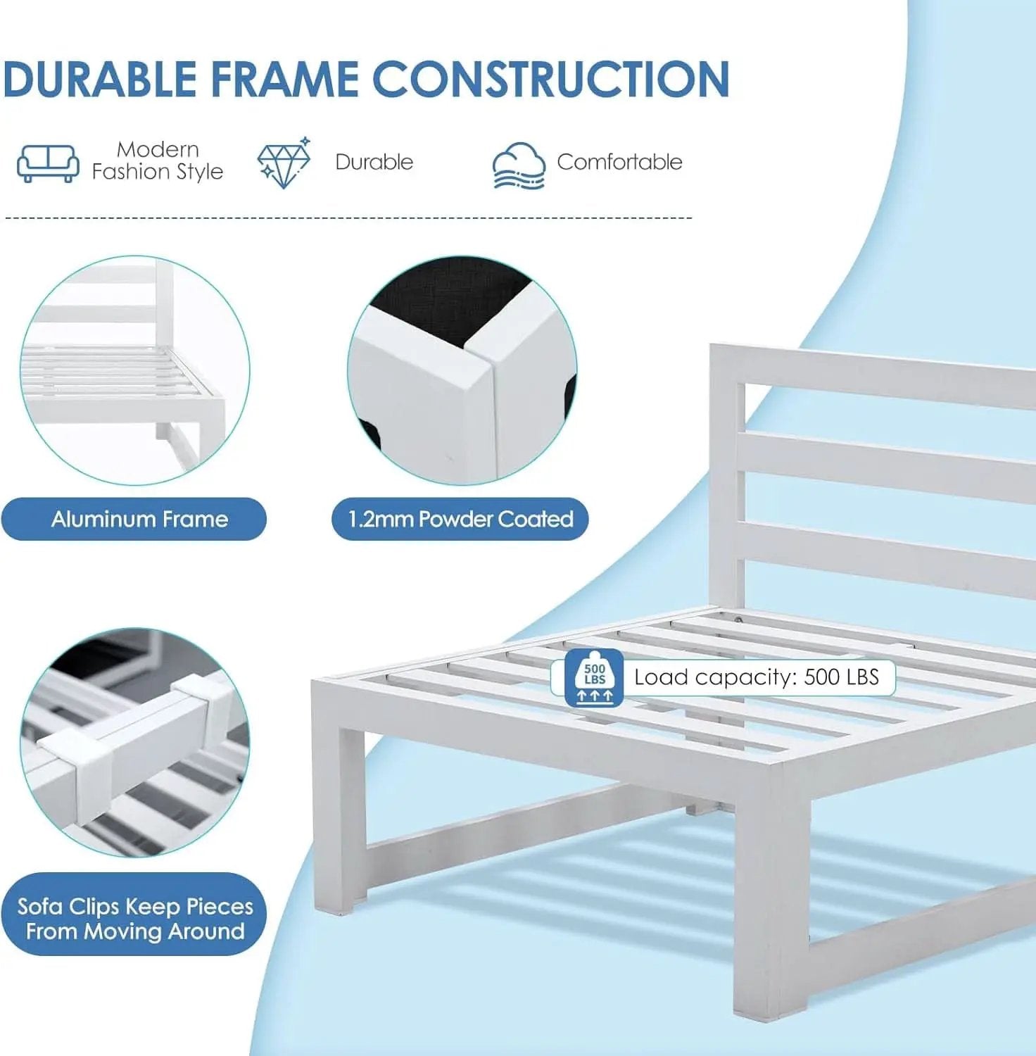 White Aluminum Outdoor Patio Furniture Set With Fire Pit from PriceLows™
