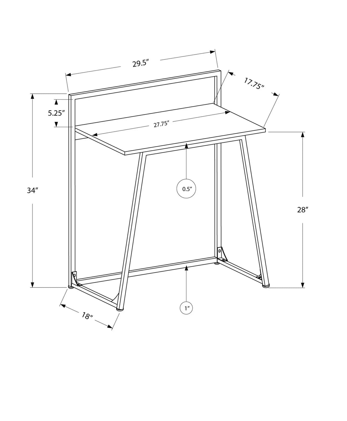 Small Computer Desk | 29.5 Inch Width | Functional Workspace | Easy-Clean Top