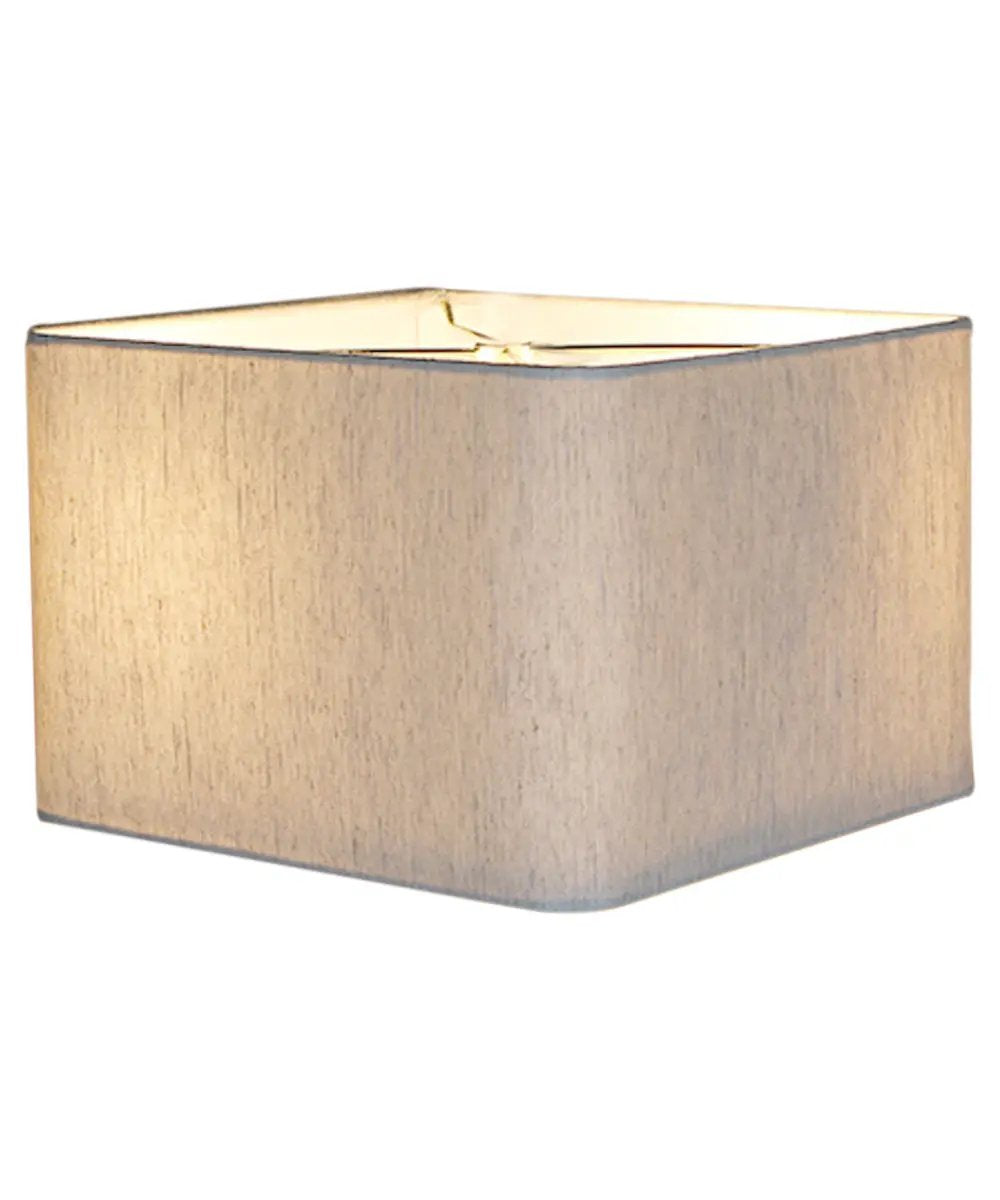 Shallow Square Drum Lampshade | Rounded Corners | 12X12X8 Inches | Oatmeal