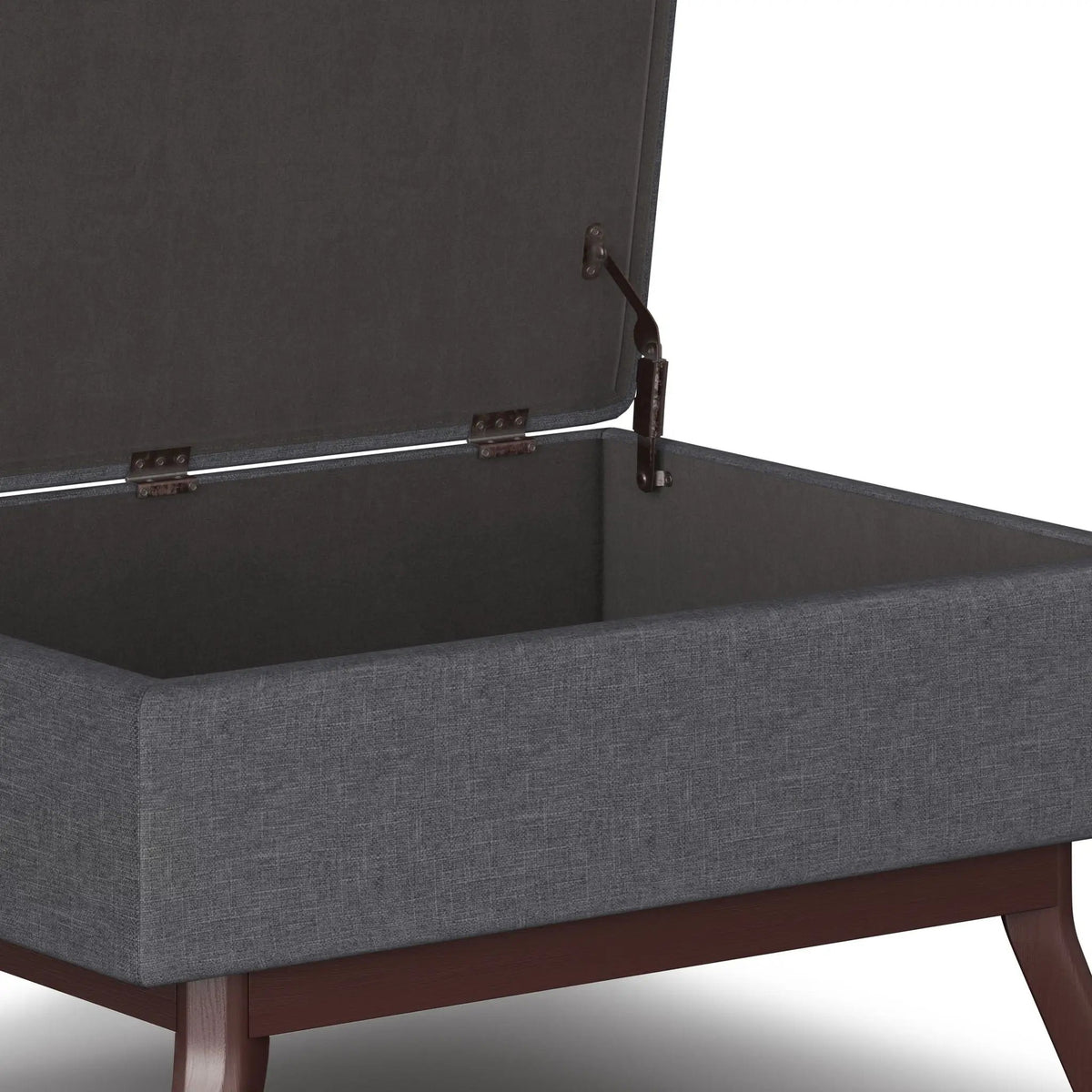 Storage Ottoman | Rectangular Design | Solid Wood Frame | Lift Top