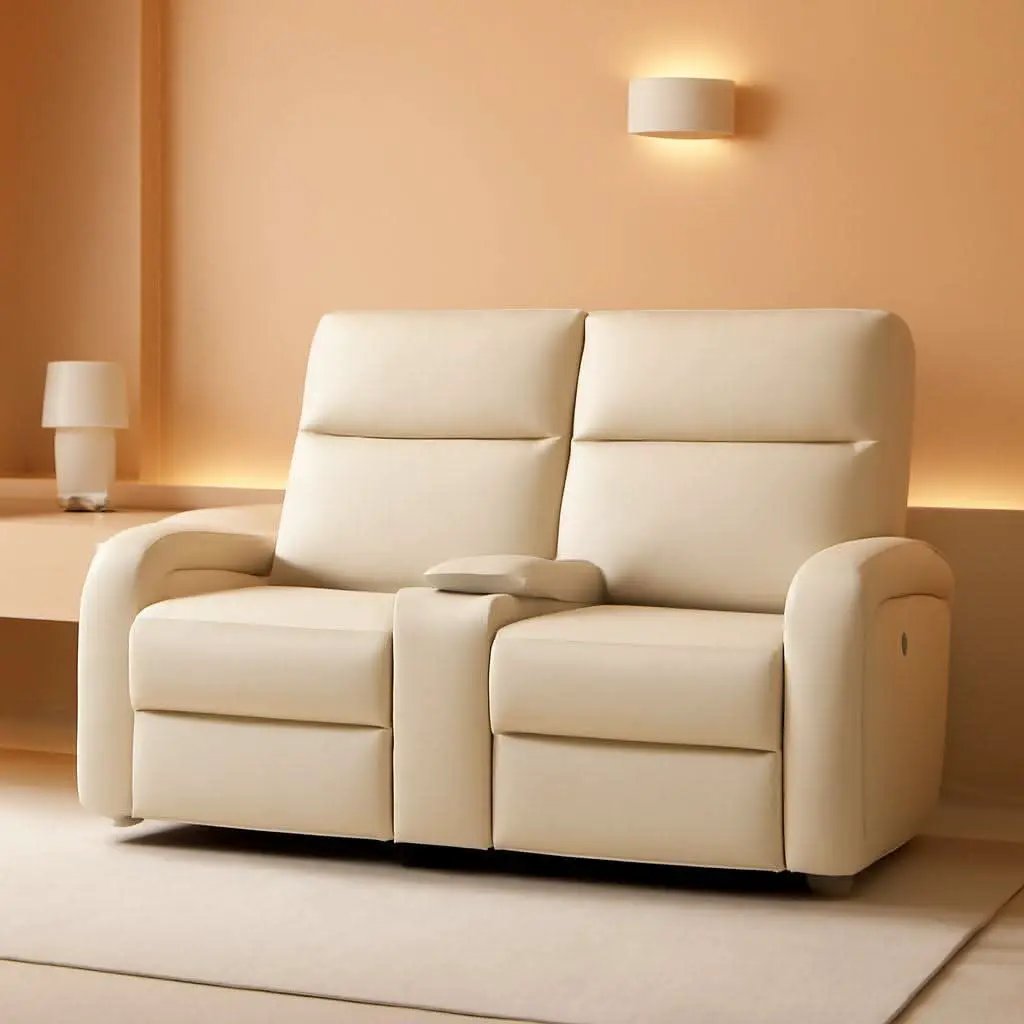 65.7 Inch Wall Hugger Recliner Loveseat Beige USB C from PriceLows™
