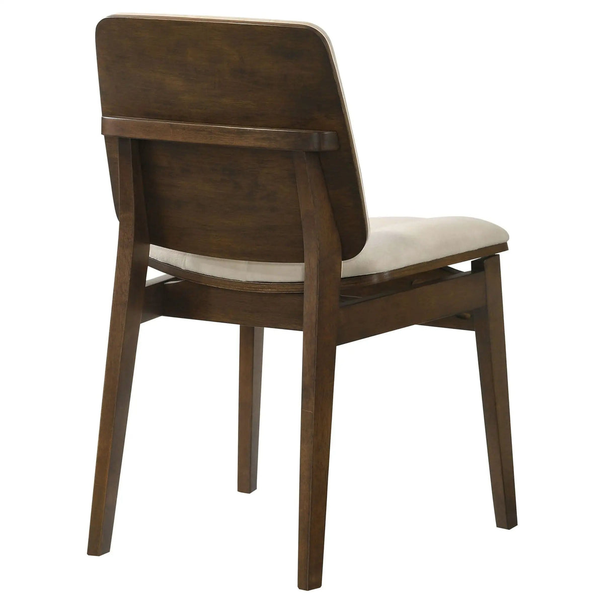 Redbridge Velvet Upholstered Side Chair Cream and Walnut (Set of 2) | 19.25 x 22.25 x 31.75 in | Walnut & Velvet | Living Room