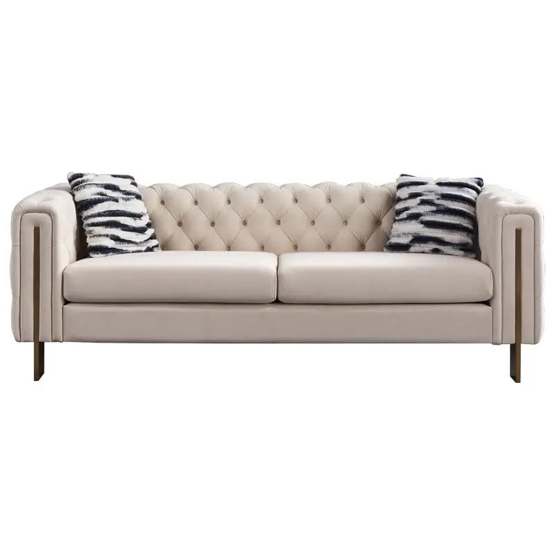 Chesterfield Modern Tufted Living Room Sofa, 84.25''W Couch | Stationary Sofa | Metal & Wood | Living Room