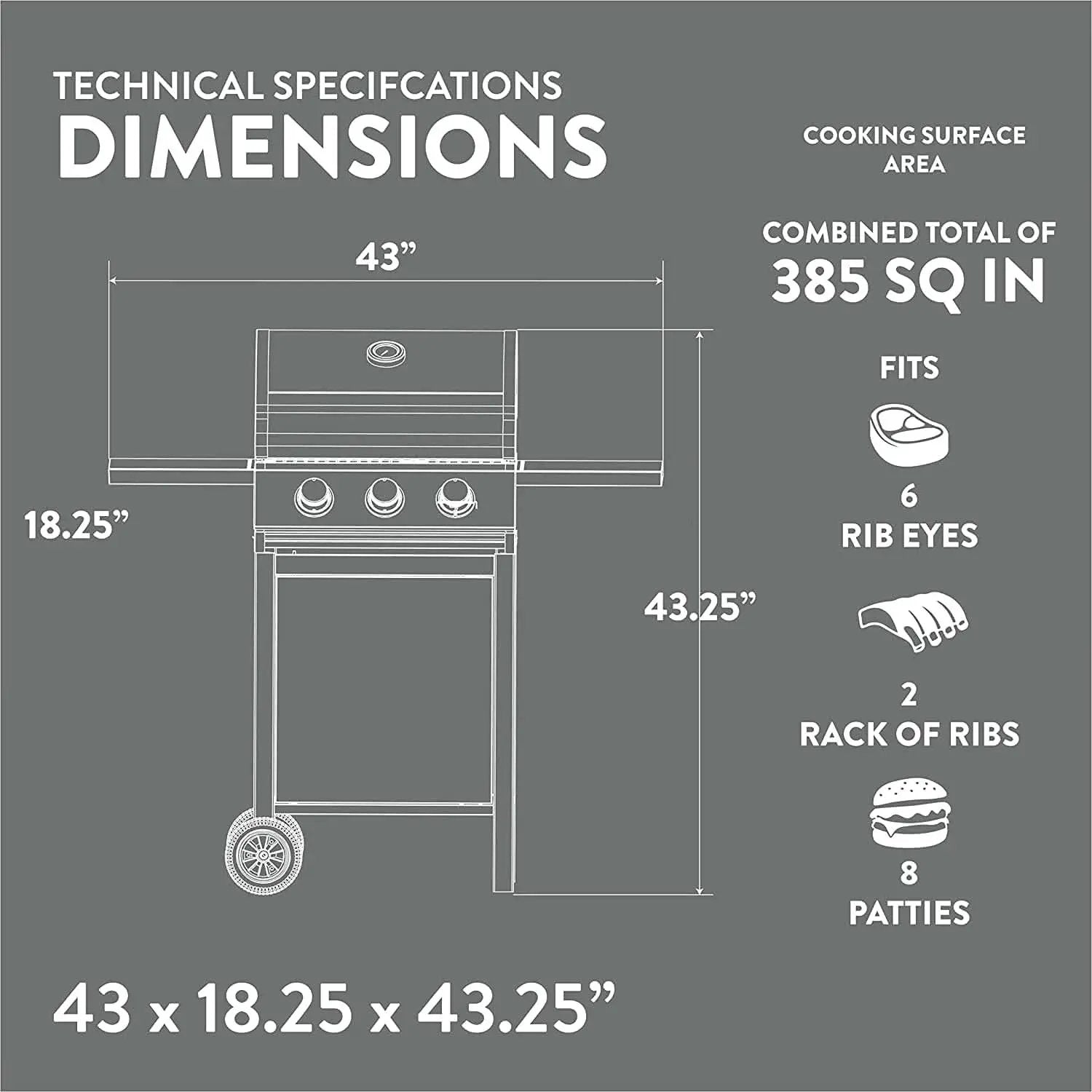 3 Burner Stainless Steel Propane Gas Grill With Cabinet from PriceLows™