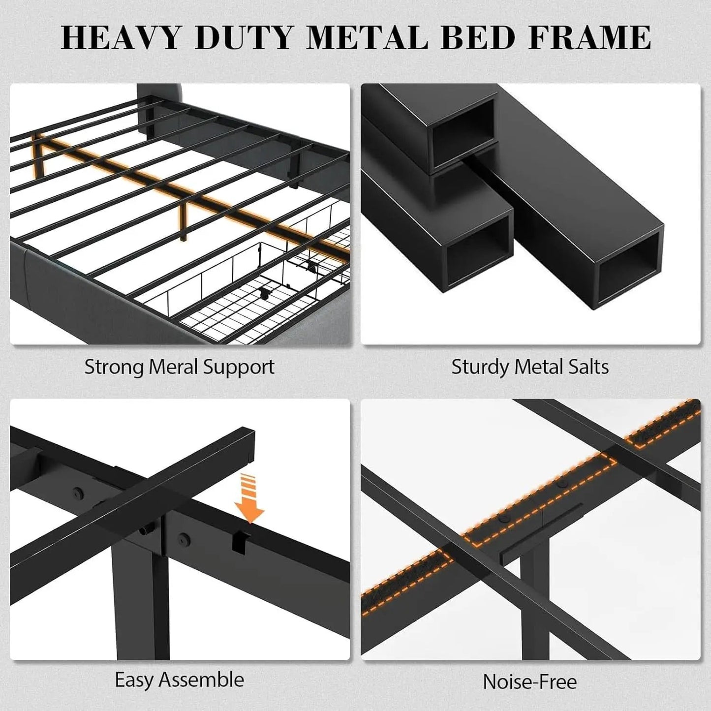 Queen Bed Frame With LED Lights And Storage Drawers from PriceLows™