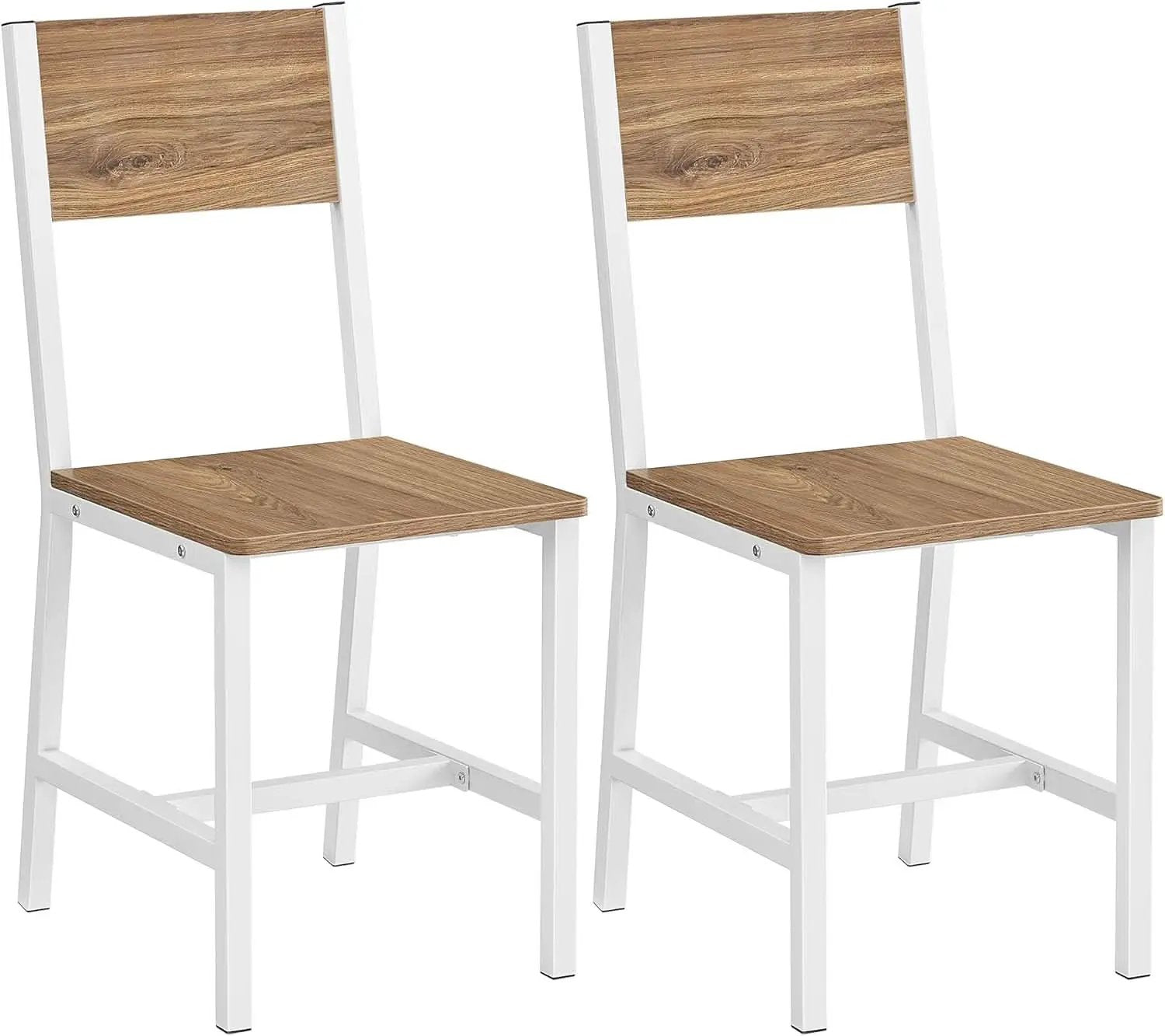Dining Chair Set Of 2 Rustic Wood With Metal Frame from PriceLows™