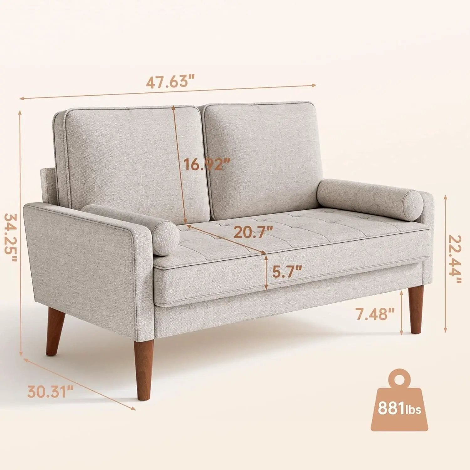 Ashbeige Modern Loveseat For Small Spaces Pocket Spring from PriceLows™