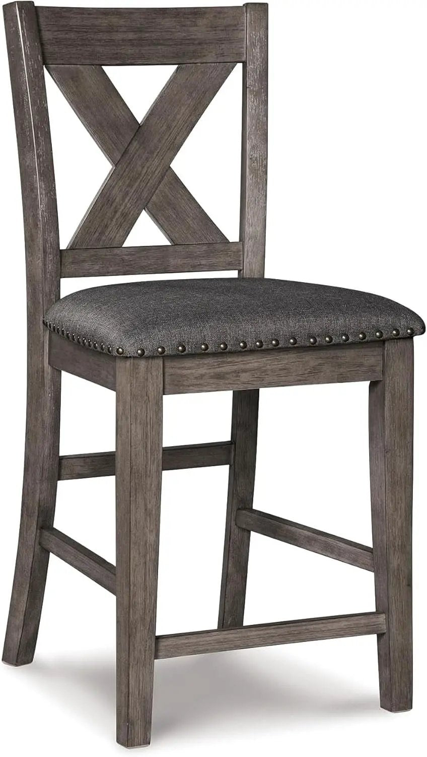 Caitbrook Gray Upholstered Counter Height Barstool Set Of 2 from PriceLows™