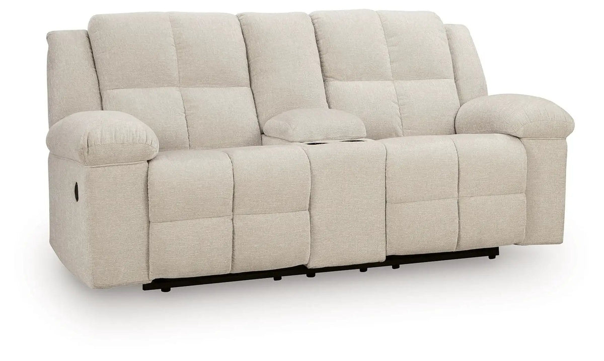 Orlen Double Reclining Loveseat With Console | 80 x 43 x 41 in | Fabric & Metal | Winter