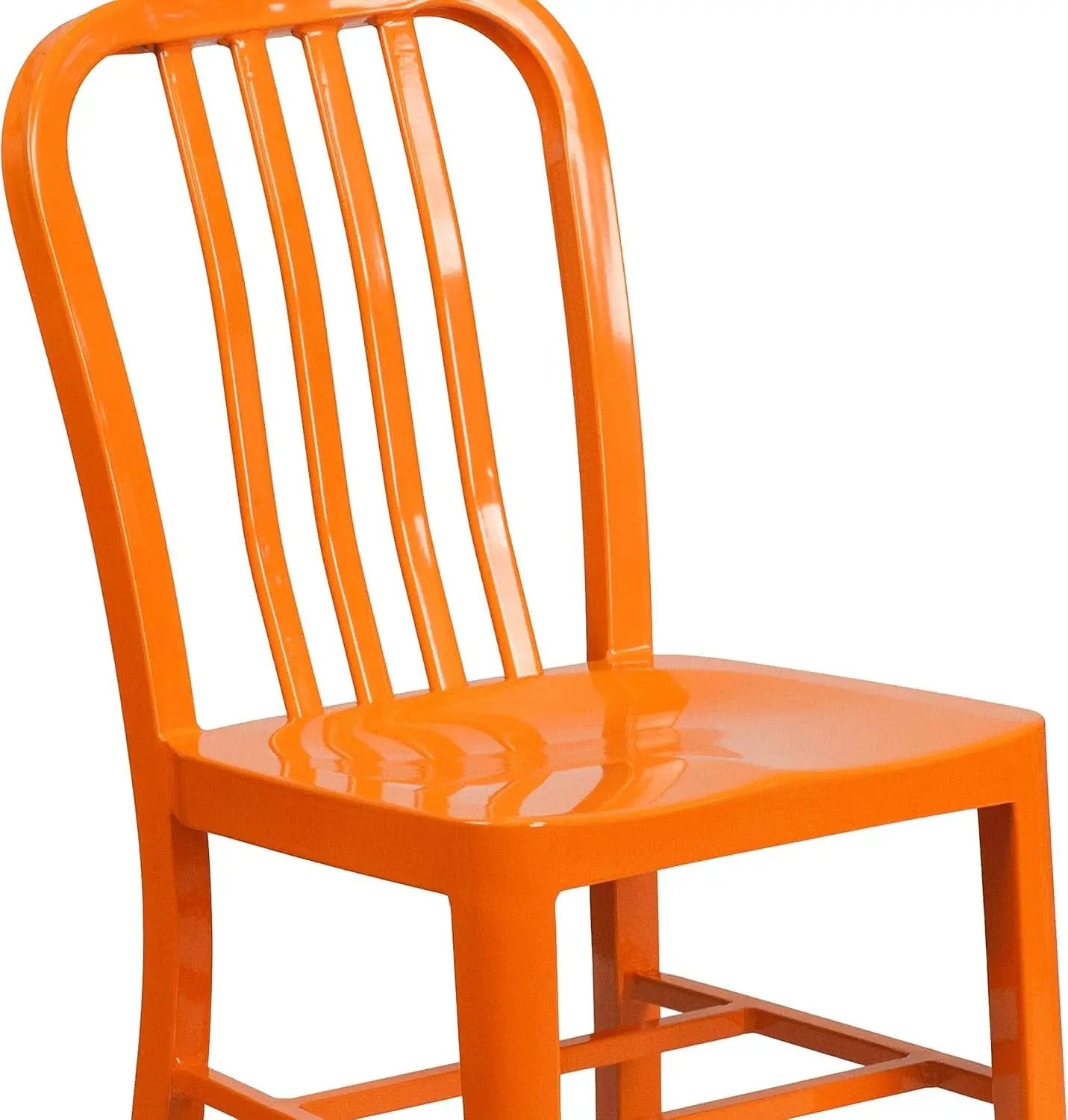 Orange Metal Indoor Outdoor Chair 2 Pack Commercial Grade from PriceLows™