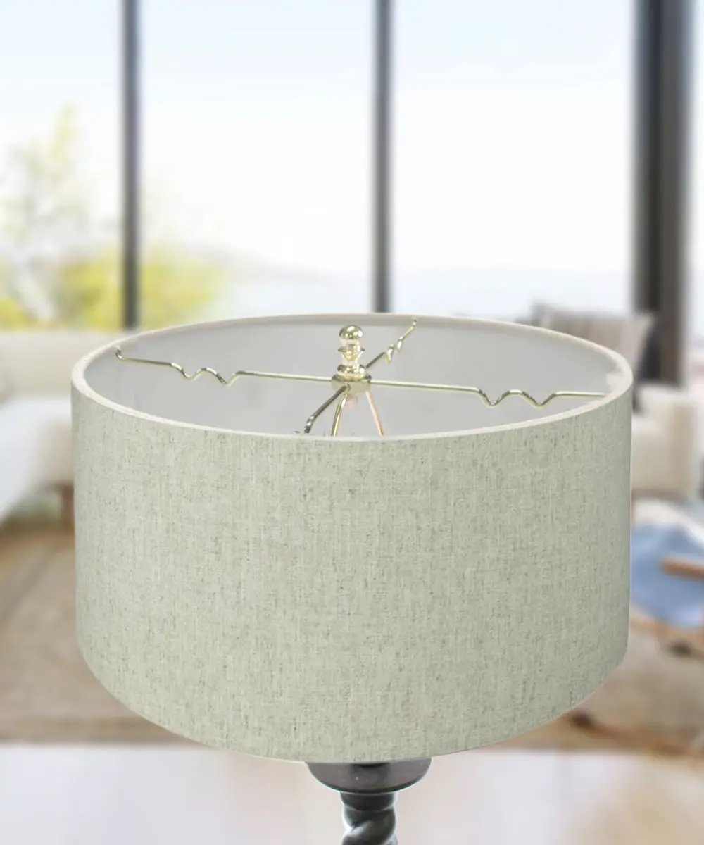 Drum Lampshade | 16X16X9 Inch | Textured Oatmeal | Hardback Design