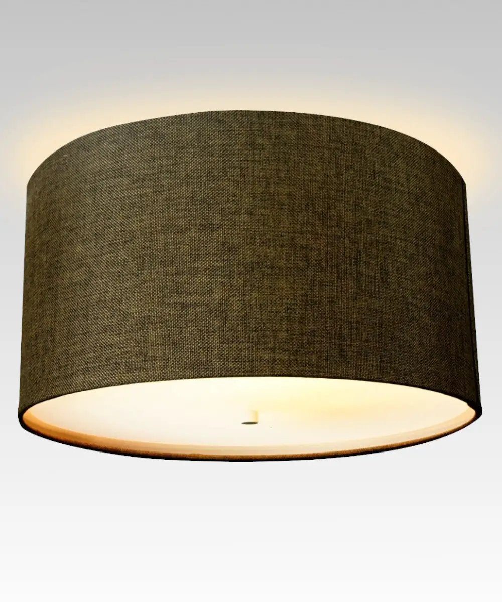 Flush Mount Conversion Kit | 18 Inch Wide | Chocolate Burlap Shade | Easy Install