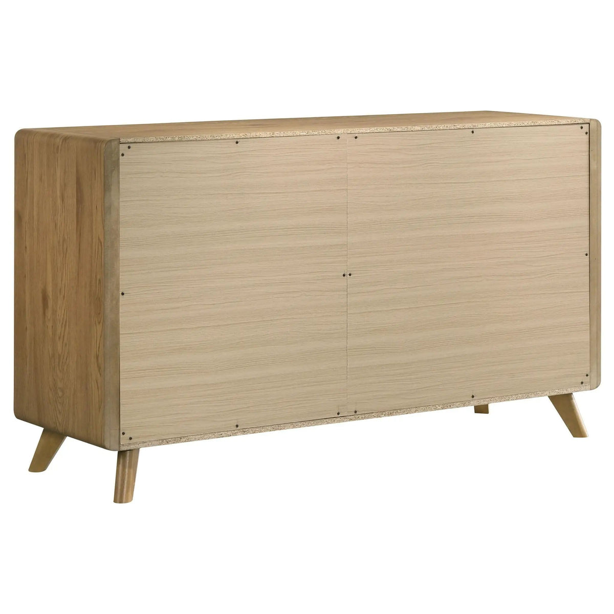 Bennett 6-drawer Bedroom Dresser Cabinet | 58.5 x 18.5 x 33.5 in | Rubberwood & Engineered Wood | Light Oak