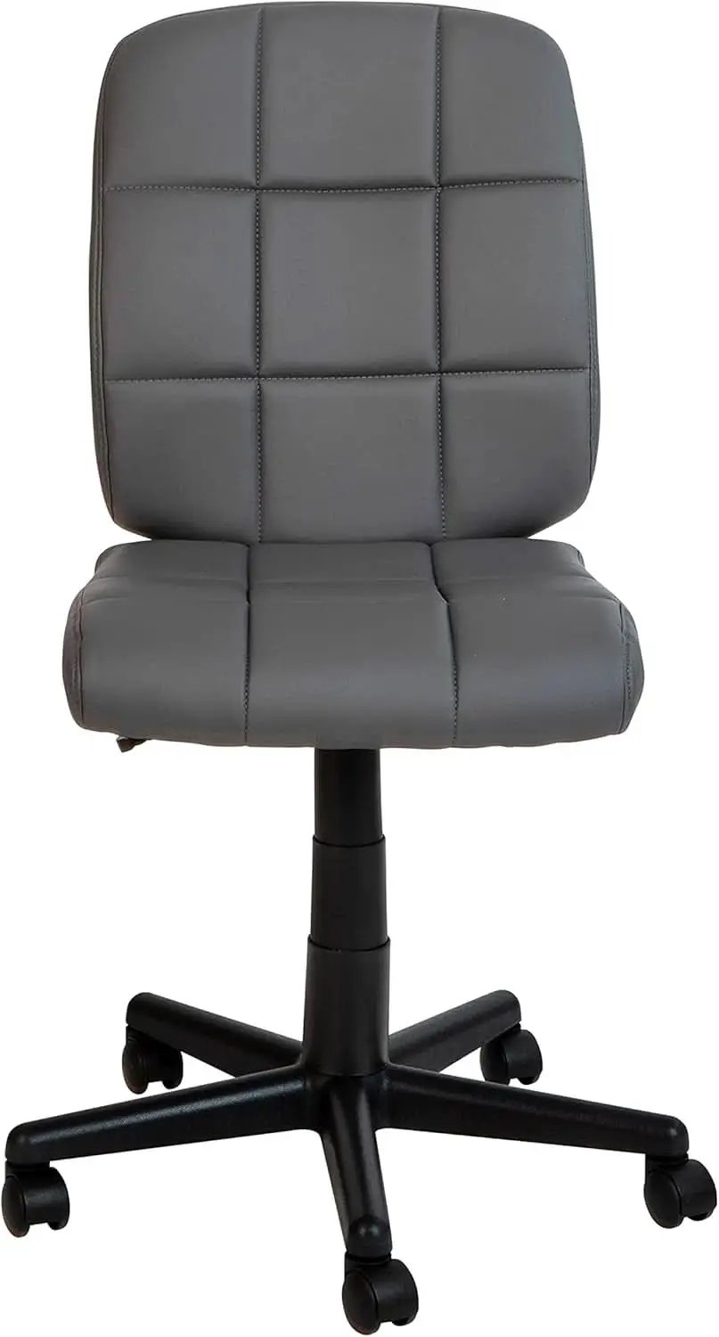 Clayton Mid Back Swivel Task Chair Gray Vinyl Upholstery from PriceLows™