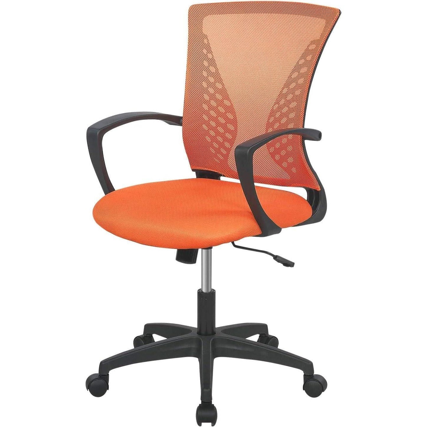 Ergonomic Orange Mesh Office Chair With Armrests Swivel from PriceLows™