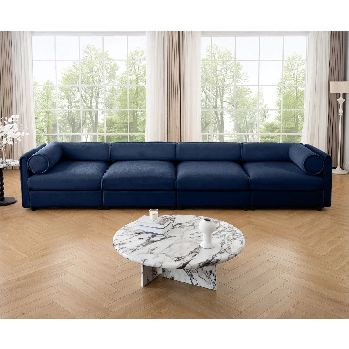Stylish Sofa With Storage Seat And Cylindrical Backrest | Stationary Sofa | Living Room Furniture | Living Room