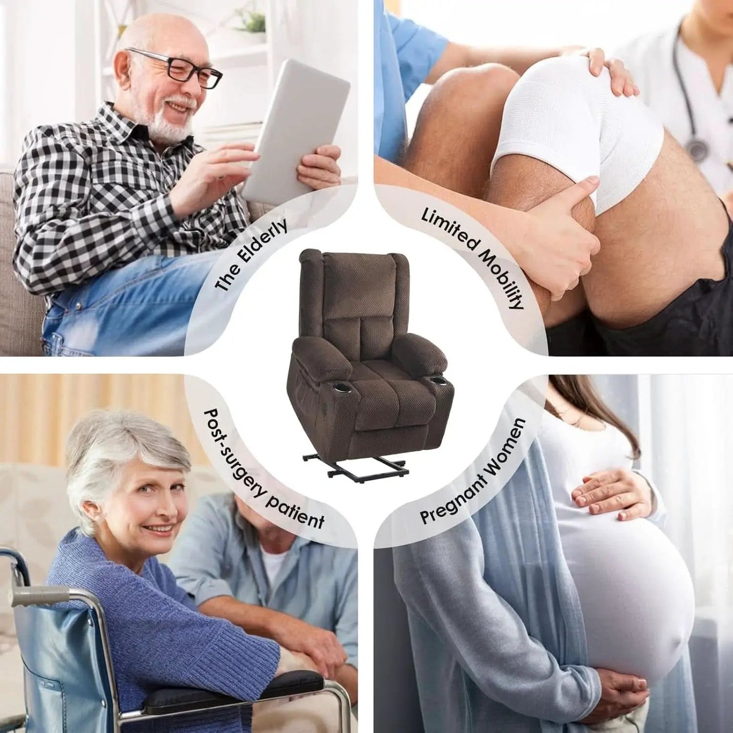 Power Lift Recliner Chair With Massage And Heat For Elderly from PriceLows™