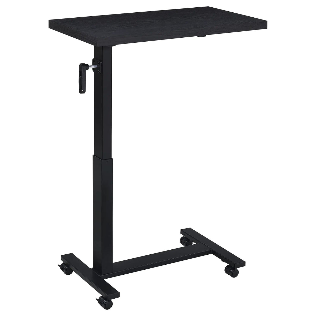 Westpark Height Adjustable Mobile Bedroom C-Table | 28 x 15.5 x 27.75 in | Steel & Wood | Black