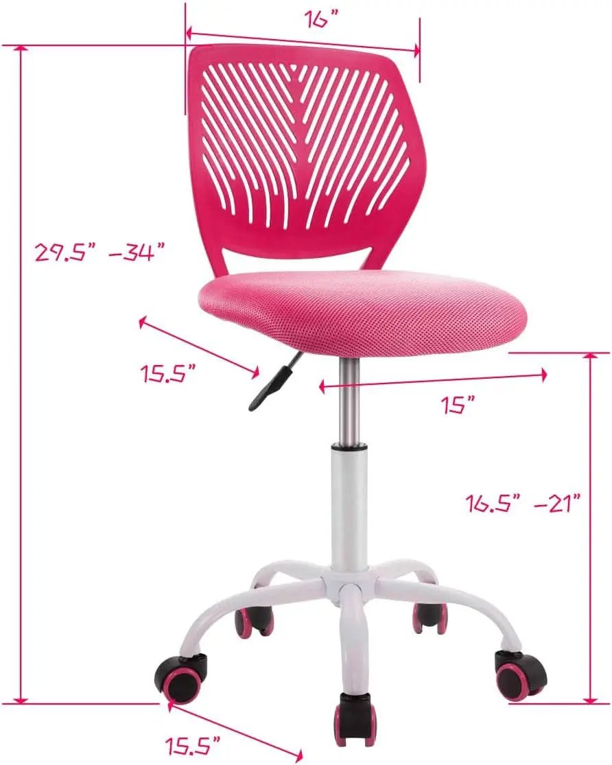 Kids Desk Chair Adjustable Height With Lumbar Support Rose from PriceLows™