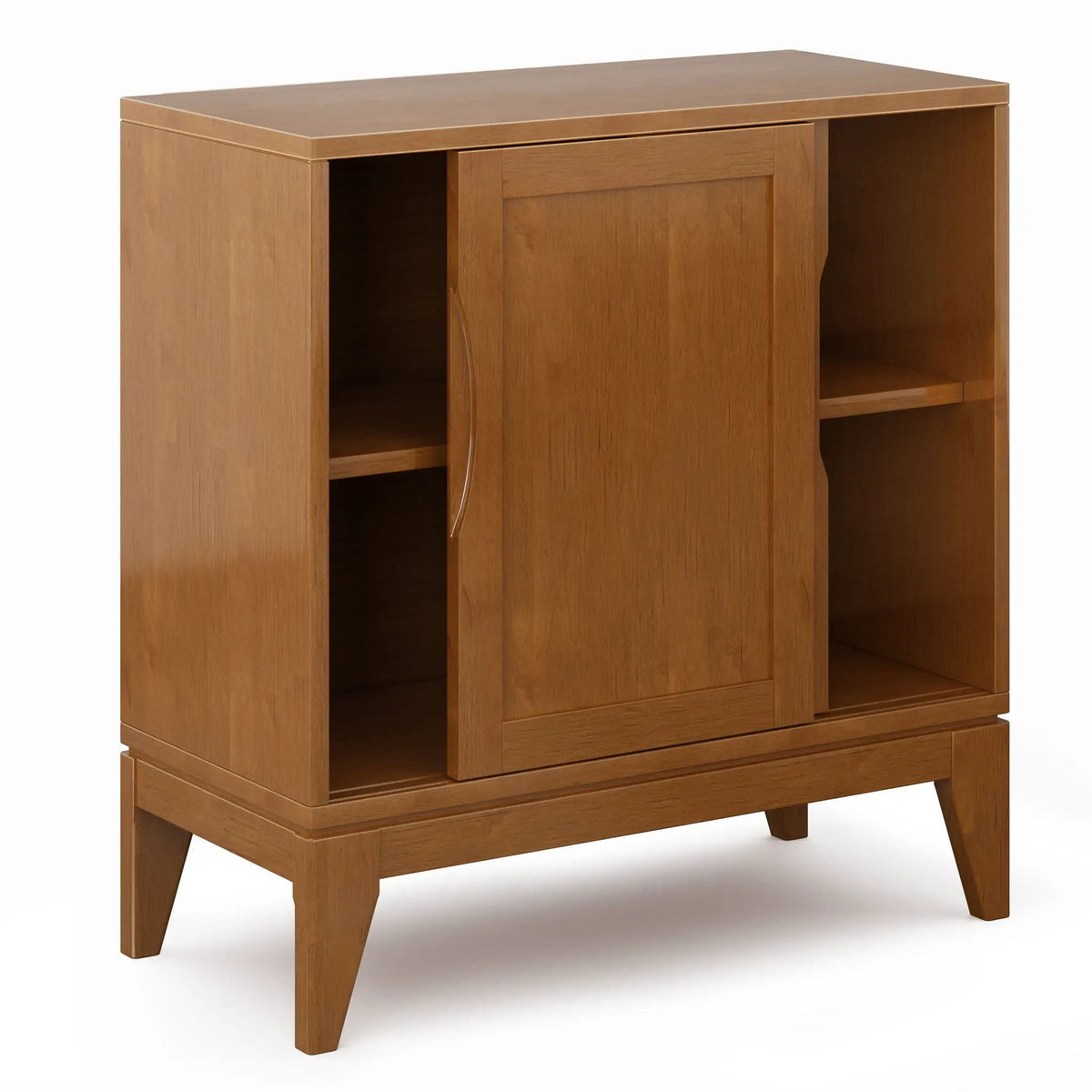 Harper Low Storage Cabinet | Handcrafted Rubberwood | Two Sliding Doors | Two Adjustable Shelves