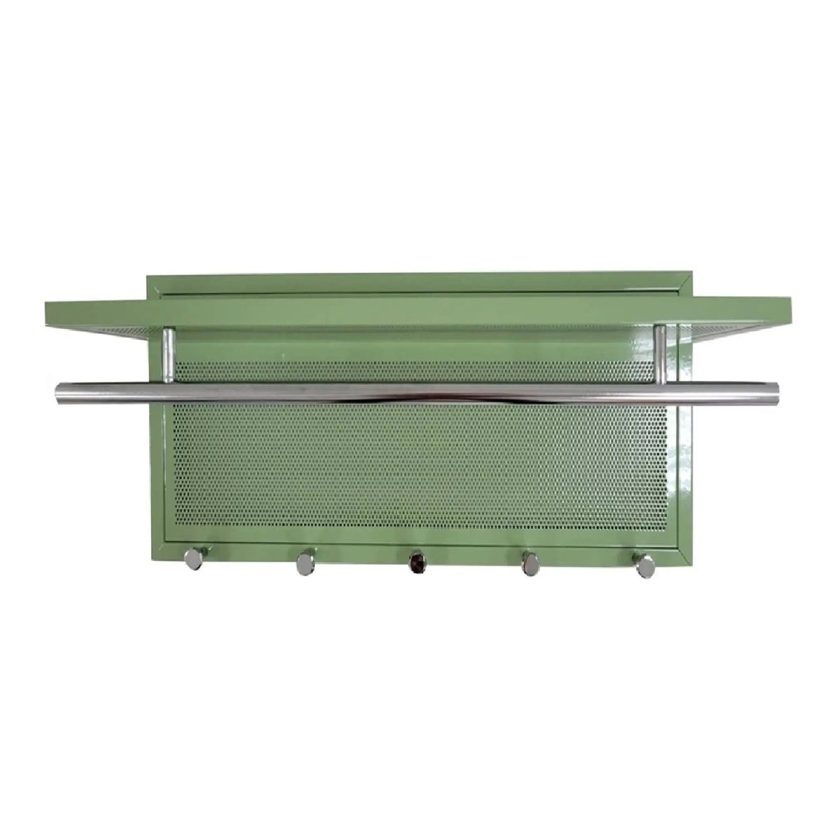 Wall Mounted Coat Rack | 5 Metal Hooks | Storage Shelf And Hanging Bar