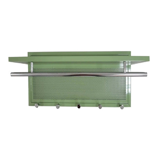 Wall Mounted Coat Rack | 5 Metal Hooks | Storage Shelf And Hanging Bar