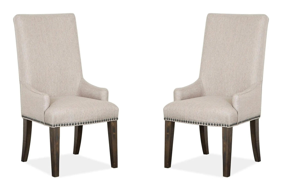 Bellamy Upholstered Host Chair (Set of 2) | 29 x 23 x 45 in | Plywood & Veneer | Peppercorn