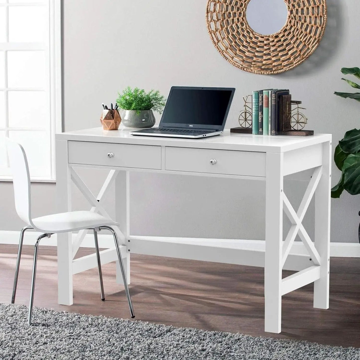 40 Inch White Computer Desk For Home Office Use And Study from PriceLows™