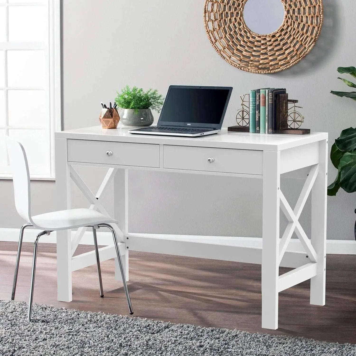 40 Inch White Computer Desk For Home Office Use And Study from PriceLows™