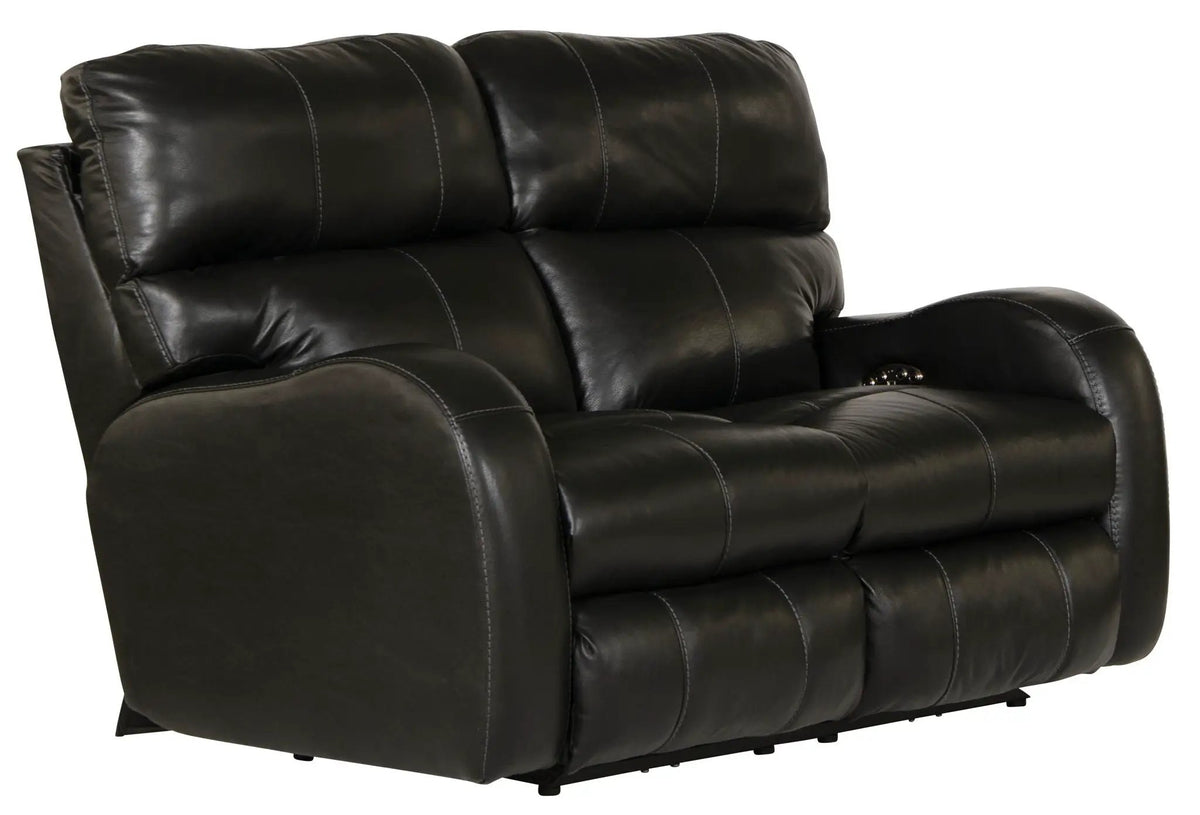 Power Reclining Loveseat | Lay Flat | Genuine Leather | 60 Inch