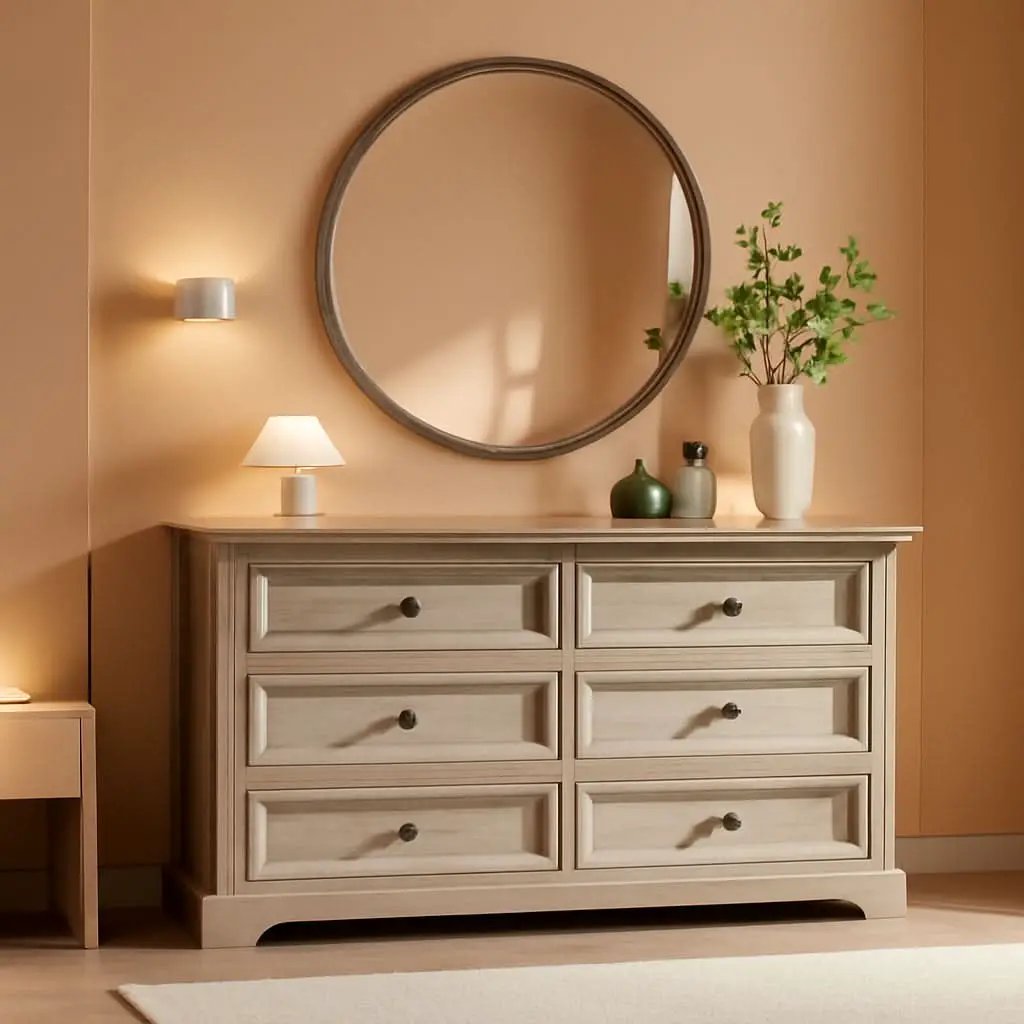 Dresser Cabinet FiftyFourInch Wide Distressed Oak Finish from PriceLows™